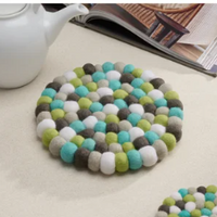 MODWOOL Felt Ball Round 8" Diameter Trivet