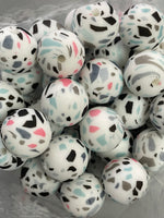 Pattern Round Silicone Beads