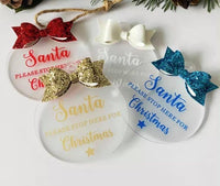 Acrylic Ornaments with Bows