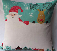 Christmas Polyester Zippered Pocket Pillow Covers