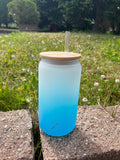 16oz  Ombre Sublimation Glass Can Tumblers